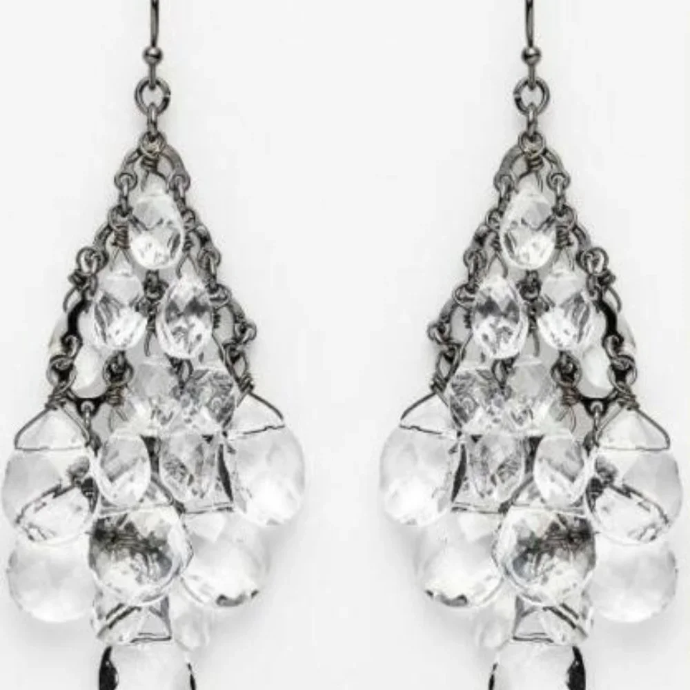 NWT Ann Taylor Chandelier Earrings Dangling Facet - Picture 2 of 7